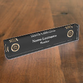 上品で贅沢な不動産仲介業者のデザイン デスクネームプレート (側面)