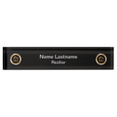 上品で贅沢な不動産仲介業者のデザイン デスクネームプレート (正面)