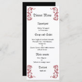 上品で赤いエレガント黒のディナ結婚ーメニュー メニュー (正面/裏面)