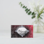 上品で赤いデザイン 名刺 (スタンド正面)