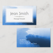 上品で青いマッサージセラピストの名刺 名刺 (正面/裏面)