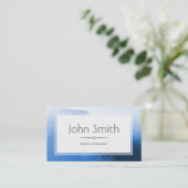 上品で青い水泳のインストラクターの名刺 名刺 (スタンド正面)