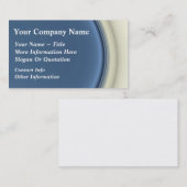 上品で青及び白い曲線の名刺 名刺 (正面/裏面)