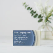 上品で青及び白い曲線の名刺 名刺 (スタンド正面)