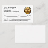 上品で高級なシンプル医療アポイントメントカード 予約カード (正面/裏面)