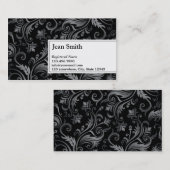 上品で黒いオーナメントのナースの名刺 名刺 (正面/裏面)