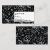 上品で黒いオーナメントの声コーチの名刺 名刺 (正面/裏面)