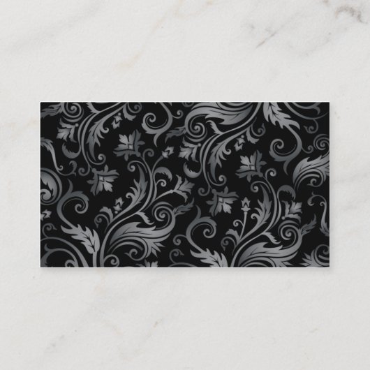 上品で黒いオーナメントの声コーチの名刺 名刺 (裏面)