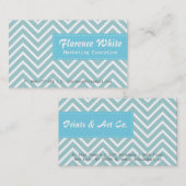 上品で、エレガントで、青白いシェブロンパターン 名刺 (正面/裏面)