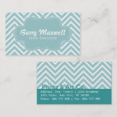 上品で、エレガントで、青白いシェブロンパターン 名刺 (正面/裏面)