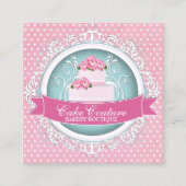 上品で、モダンなケーキデザイナー名刺 スクエア名刺 (正面)