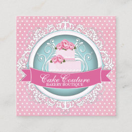 上品で、モダンなケーキデザイナー名刺 スクエア名刺