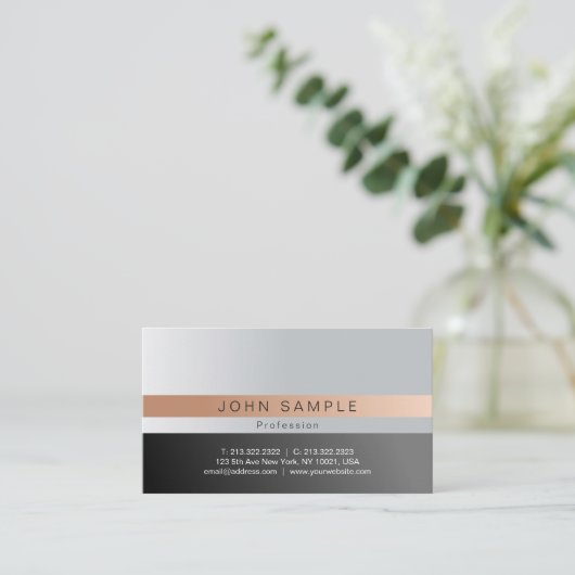 上品なあなた自身のエレガントで調和的な色を作成して下さい 名刺 (スタンド正面)