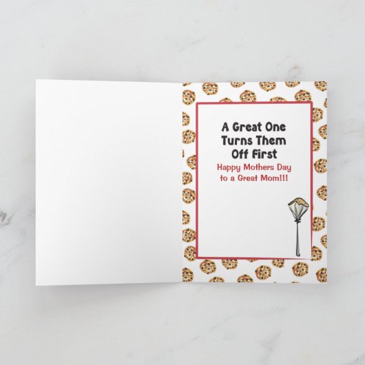 上品なおもしろい茶色の髪の漫画の母親のデイカード カード (内部)