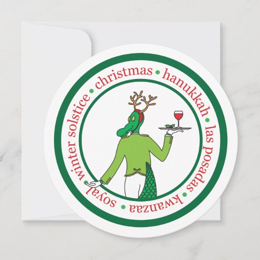 上品なお洒落アリゲーターカード 招待状 (正面)