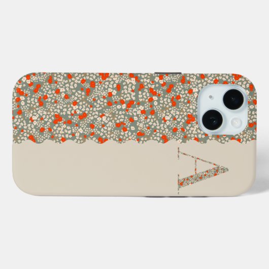 上品なかわいらしモノグラムAベージュフローラケースメイト Case-Mate iPhoneケース (裏面 (横))