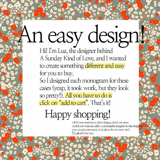 上品なかわいらしモノグラムAベージュフローラケースメイト Case-Mate iPhoneケース