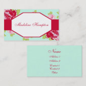 上品なばら色の名刺 名刺 (正面/裏面)