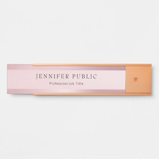 上品なばら色の金ゴールドのテンプレートのモダンのプロフェッショナル サインプレート (正面)
