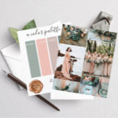 上品なほこりっぽいバラ結婚グリーンリーのcoloPaperシート