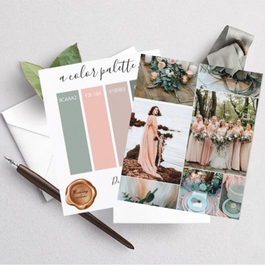 上品なほこりっぽいバラ結婚グリーンリーのcoloPaperシート