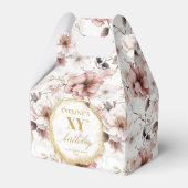 上品なほこりっぽいピンクフローラ金ゴールド誕生日特典ボックス フェイバーボックス (正面サイド)