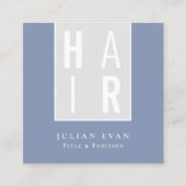 上品なほこりっぽいブルー美容師の名刺 スクエア名刺 (正面)