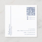 上品なほこりっぽいブルー美容師の名刺 スクエア名刺 (裏面)