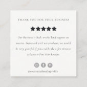 上品なアイボリーホワイトレザーテクスチャレビュー要求 スクエア名刺 (裏面)