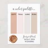 上品なアイボリー結婚ピーチズカラーズパレーペーパー (正面)