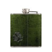 上品なアイリグランジッシュのラッキーシャムロパーソナライズされたック フラスク (裏面)