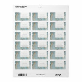 上品なアクアデュスキーブルー金ゴールドアゲートモノグラム結婚ズ ラベル (フルシート)