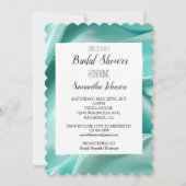 上品なアクアミントのサテン調  ブライダルシャワー 招待状 (正面)