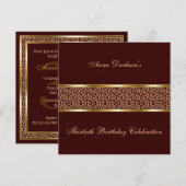 上品なアニマルプリントの招待[キリンブラウン1] 招待状 (正面/裏面)