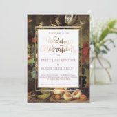 上品なアンティークフルーツスチルライフ結婚式招待状 招待状 (スタンド正面)