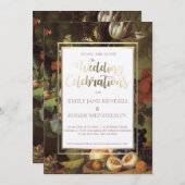 上品なアンティークフルーツスチルライフ結婚式招待状 招待状 (正面/裏面)