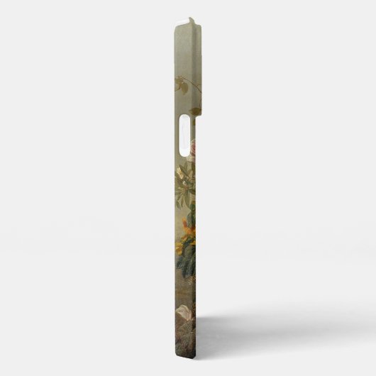 上品なアンティークフローラスチルライフファインアート絵画ズ iPhoneケース (右側面)