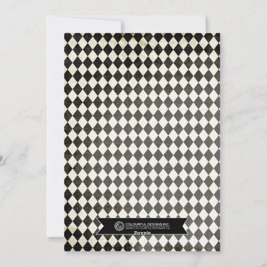 上品なアーガイルクリスマスフォトカード シーズンカード (裏面)