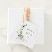 上品なアースカラーのグリーン 名前と日付 フェイバータグ (インサイチュ)