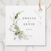 上品なアースカラーのグリーン　名前と日付 フェイバータグ (裏面)