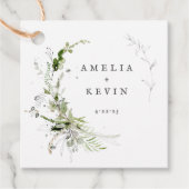 上品なアースカラーのグリーン　名前と日付 フェイバータグ (正面)