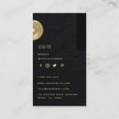 上品なアールデコプロフェッショナルブラック金ゴールド写真 名刺 (裏面)