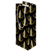 上品なアールデコ | 黒と金ゴールド ワインギフトバッグ (裏面アングル)
