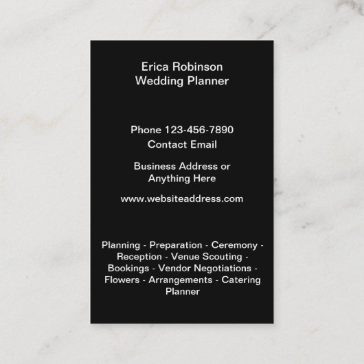 上品なウェディングプランナー名刺 名刺 (裏面)