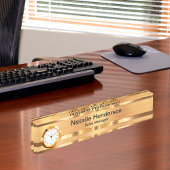 上品なエグゼクティブギフト金ゴールドトーン デスクネームプレート