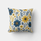 上品なエスニック地中海のフローラアートパターン クッション (正面)