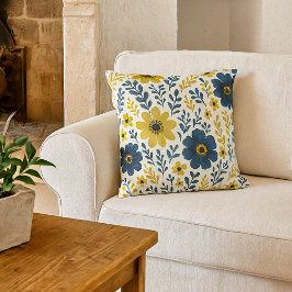 上品なエスニック地中海のフローラアートパターン クッション