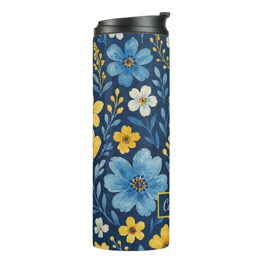 上品なエスニック地中海のフローラアートパターン タンブラー (回転左)