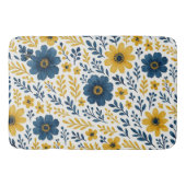 上品なエスニック地中海のフローラアートパターン バスマット (正面)