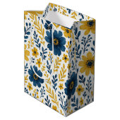 上品なエスニック地中海のフローラアートパターン ミディアムペーパーバッグ (裏面アングル)